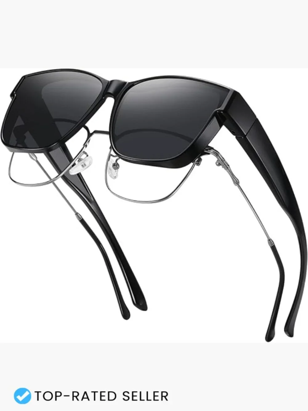 Polarized Fit Over Glasses Sunglasses Oversized Square UV400 Unisex